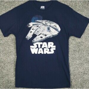 Star Wars T-Shirt Men's M 38/40 Short Sleeve Enterprise Navy Blue Cotton Blend